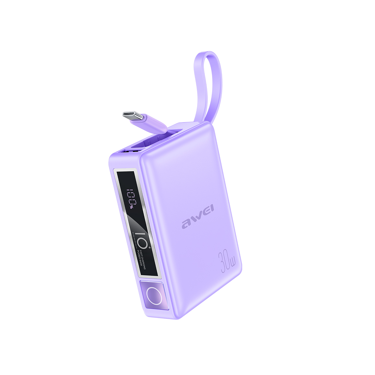 AWEI P87K 30W自带线快充移动电源